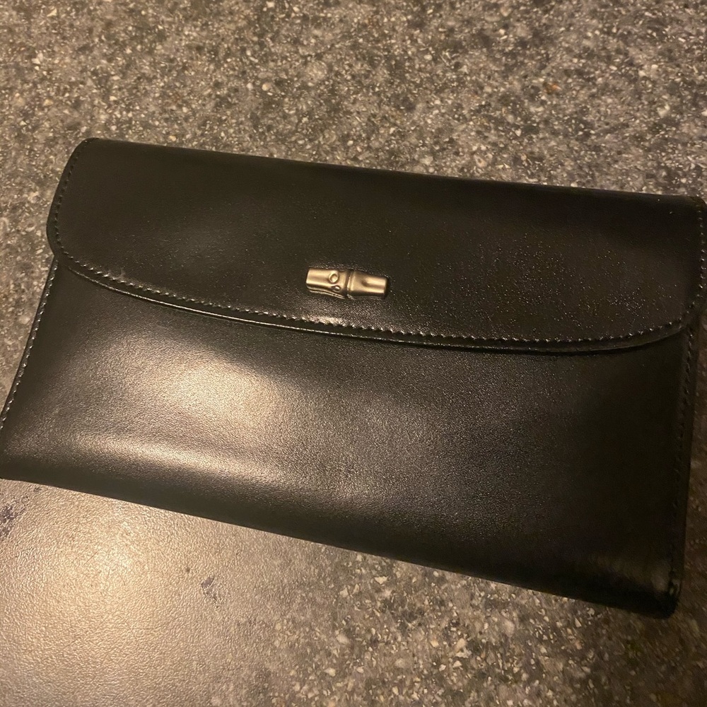 Longchamp black leather wallet